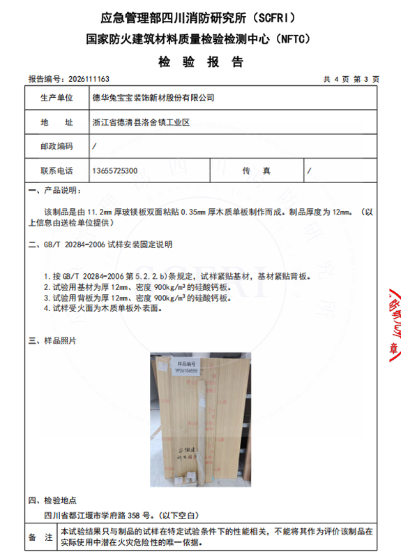 燃烧性能检测报告
