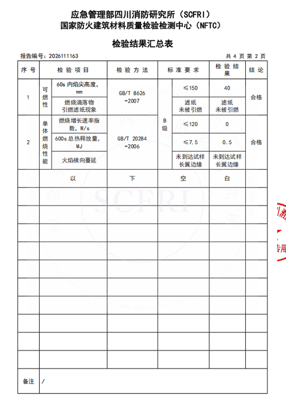 燃烧性能检测报告