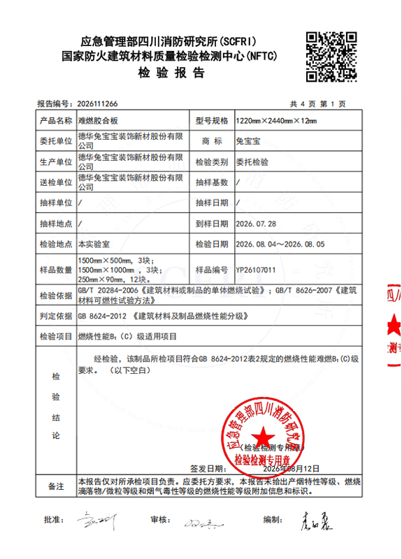 燃烧性能检测报告